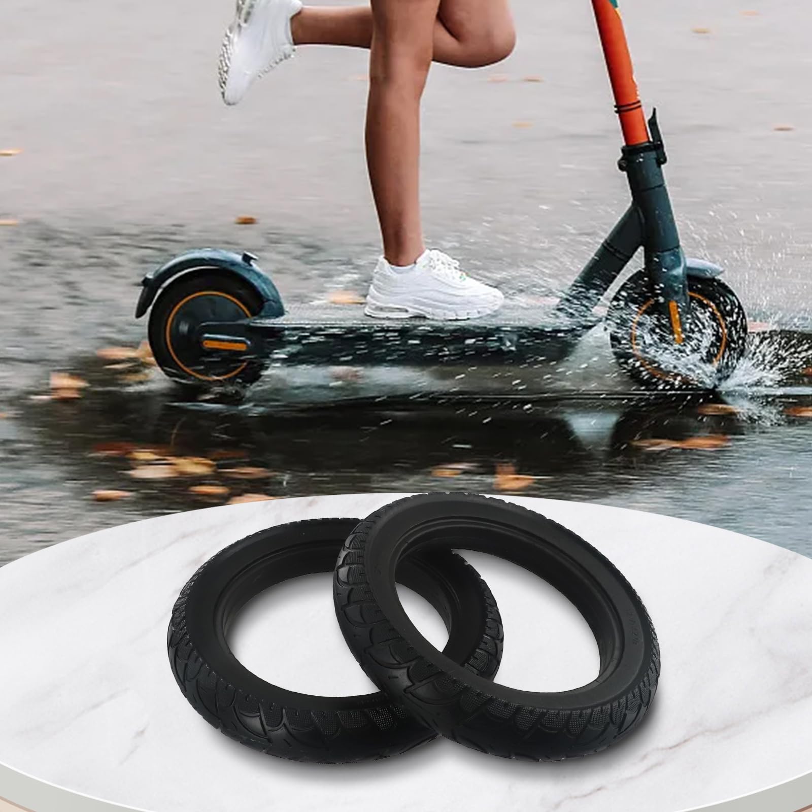 2 Pneumatici Pieni 12 Pollici Per Bici Elettrica E Scooter – 12 1/2 X 2 1/4 (57-203) – Nero