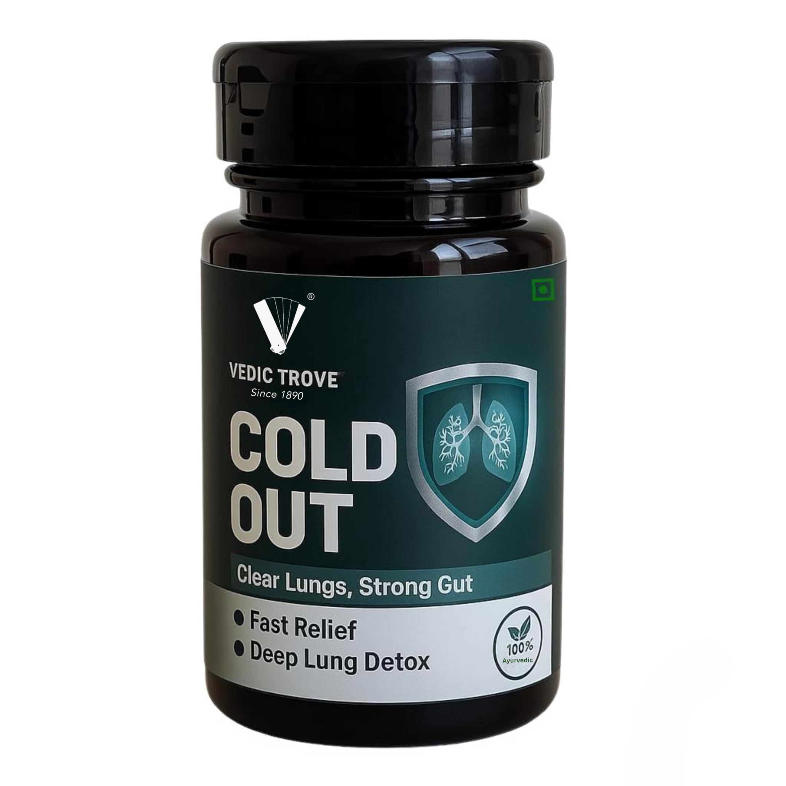 Vedic Trove Cold Out Ayurvedic Tablets for Lung Detox and Cough Relief, 60 Tablets, Fast Relief Formula-image-15