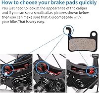 Vista 5 de 4 pares de pastillas de freno de bicicleta con 3 herramientas de instalación, compatibles con pastillas de freno Shimano Deore XT SLX Hone Alfine