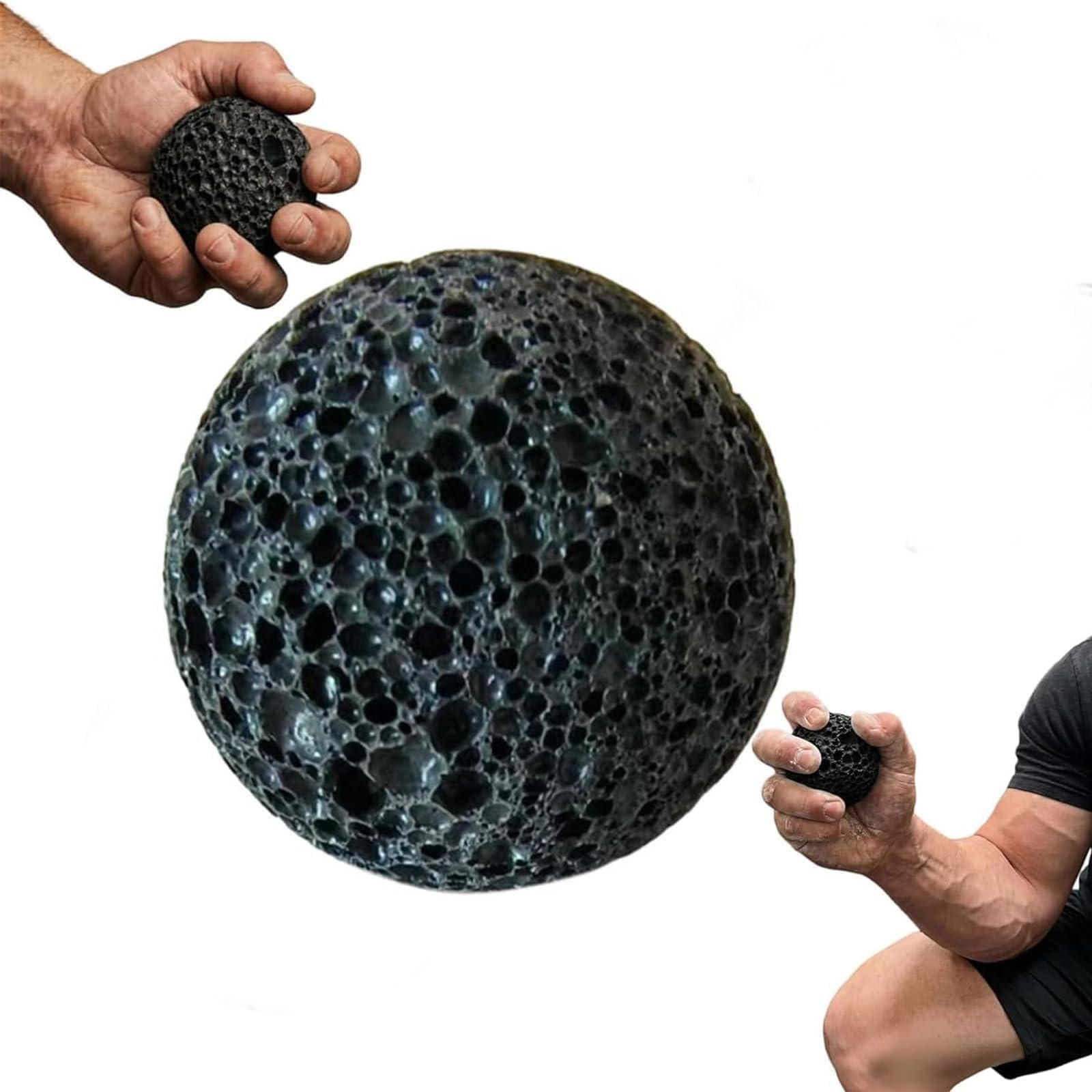 Callus Ball for Hand, Textured Volcanic Rock Grip Strength Trainer Ball for Callus Building, Ideal for Rock Climbing, Weightlifting, and Gym Training (1pc, medium)