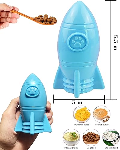 Miniatura 5 de Treat Dispensing Puzzle Toys Natural Rubber Rocket Dog Chew Toys Pet Food Toy for IQ Training & Mental Enrichment Interactive Slow Feeder Puppy