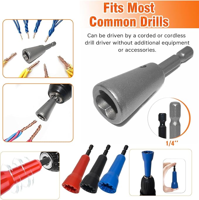 Juego de 4 Twisters de Cables, Acero Inoxidable, para Taladro miniatura 6