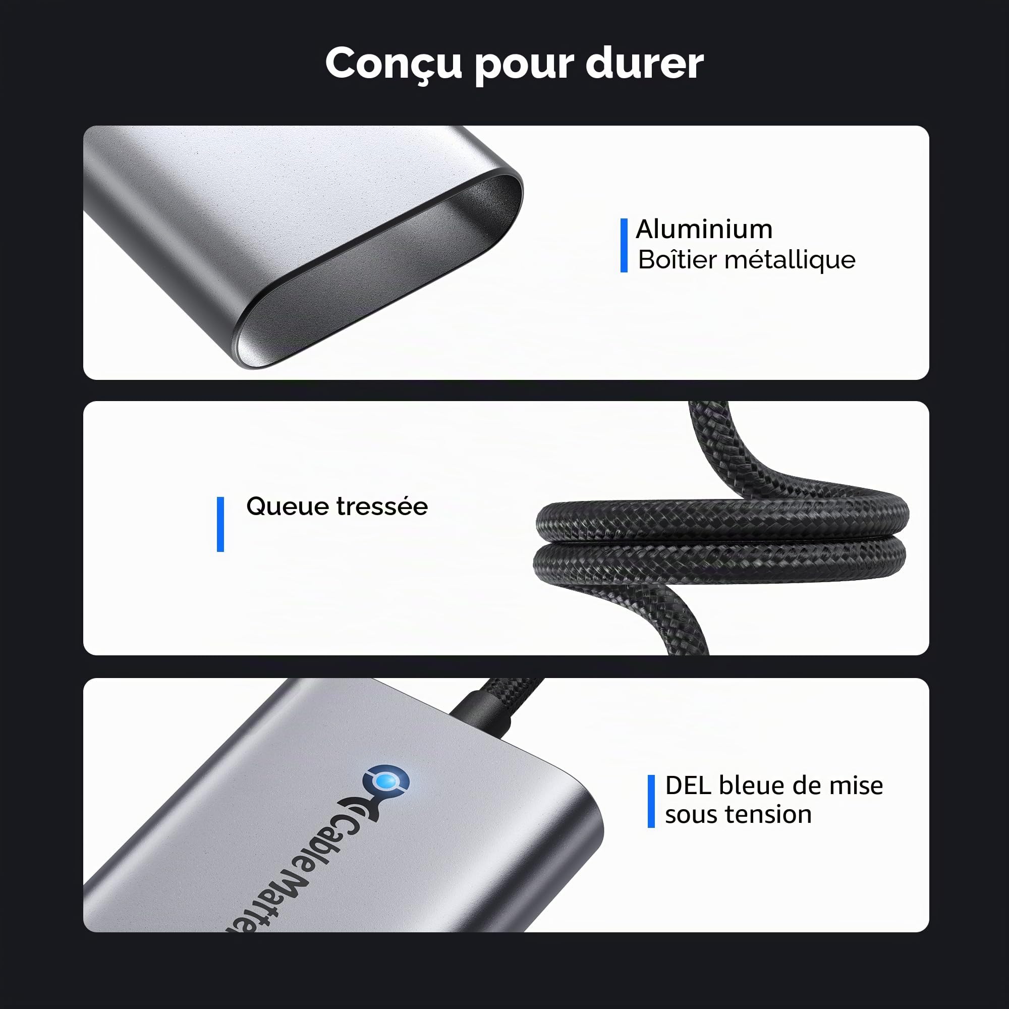 Cable Matters Adaptateur USB-C vers Ethernet 2,5 GB, avec Charge de 140W | USB-PD 3.1, USB4/Thunderbolt 4/5, MacBook, ordinateur portable, iPad et appareils USB-C, Ethernet 2,5 Gigabit vers USB-C