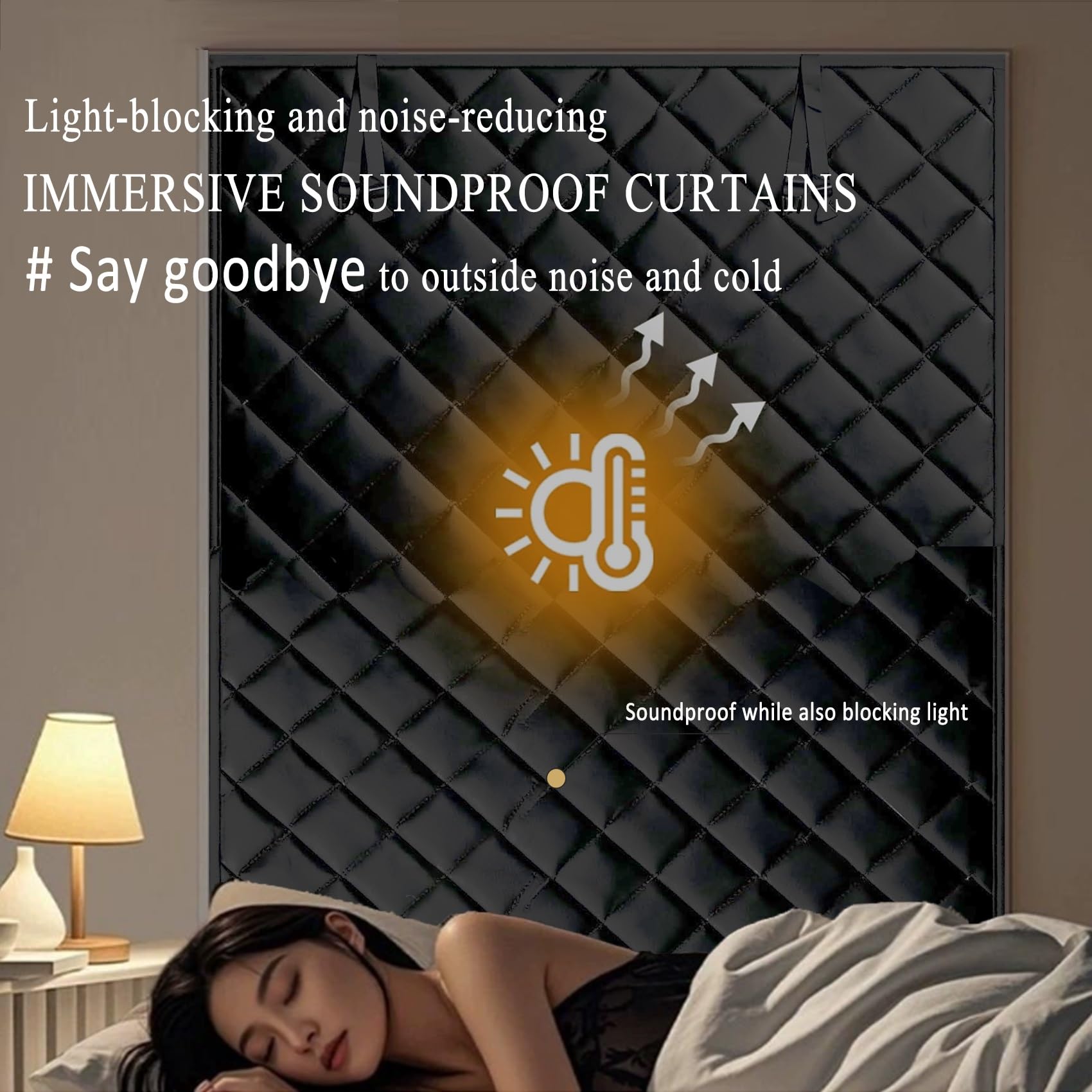 Fenster Isolierfolie 205 x 135 cm, Beschichtung Sonnen, Einfache Installation, Maßgeschneiderte Größe, Fensterisolationsset, mit Klettband für Dachböden, Schwarz