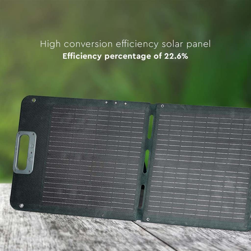 V-TAC Panneau solaire photovoltaïque portable pliable universel – 80 W – Monocristallin – Charge Power Station – Câbles et connexion XT60, DC – Ports USB-A et Type-C – Étanche IP67