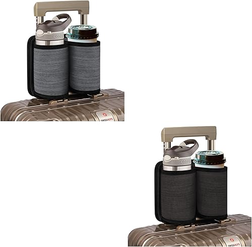 Accmor Portavasos de viaje para equipaje, soporte universal para maleta, manos libres, para bebidas, maleta, taza de equipaje, regalos para