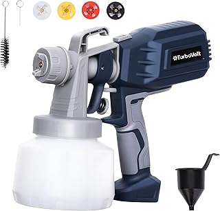 Professionelles Elektrisches Farbsprühsystem - 650ml/min 3 Sprühmuster Elektro Lackierpistole für Lacke und Lasuren 1000ml Behälter Farbmengenregulierung 650W 4 Düsen