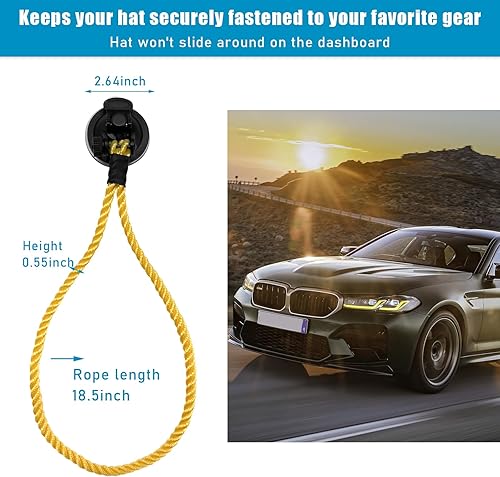Miniatura 8 de Ziciner Soportes de sombrero de vaquero para tu vehículo, soportes para sombreros con ventosa, soporte para sombreros para mantener tu sombrero de