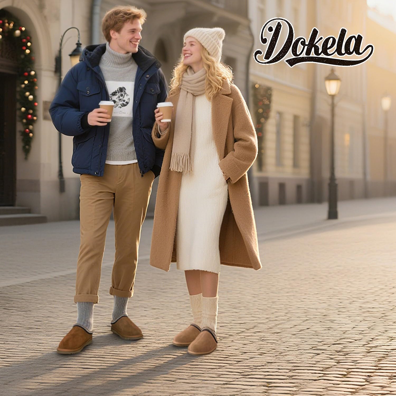 Donna Uomo Pantofole Pelle Scamosciata Vera Invierno Forro De Fieltro Scarpe da Casa Ciabatte Impermeabile Antiscivolo Slippers