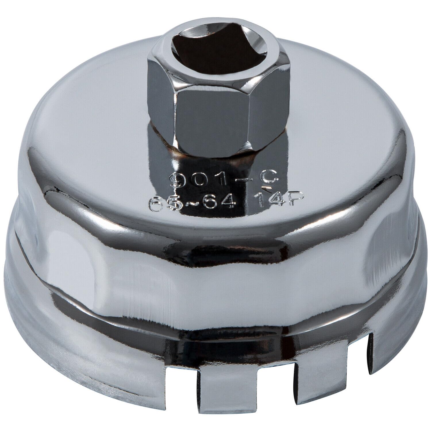 Clé à filtre à huile 64,5 mm, outil de retrait de filtre à huile 14 | Compatible avec les moteurs Toyota Lexus Corolla Matrix Prius Scion 1,8 L, etc