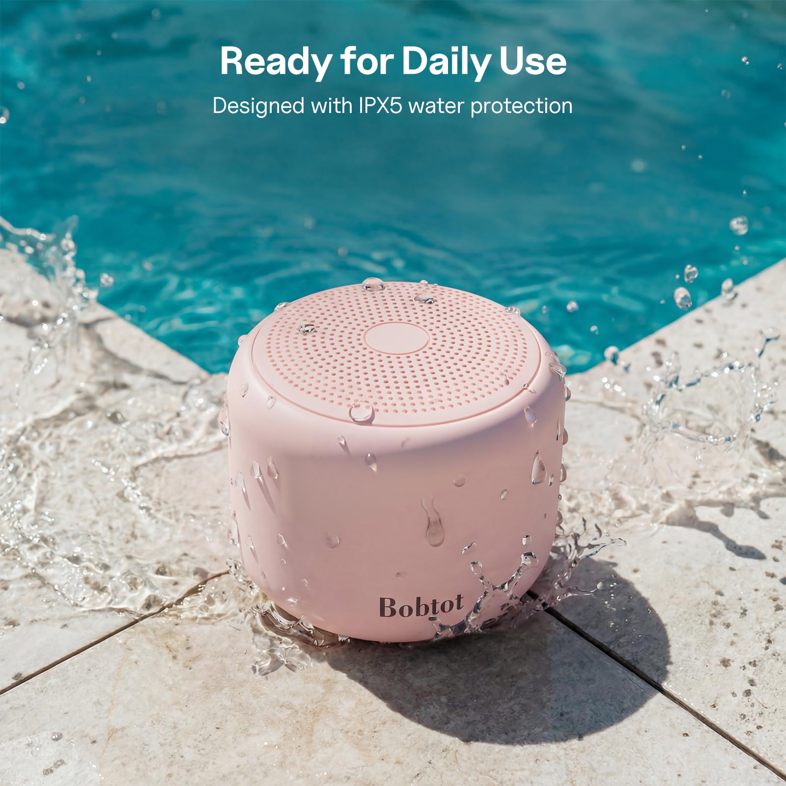 Bobtot Altoparlanti Bluetooth portatili con cinghia, facili da trasportare, mini altoparlante wireless IPX5 impermeabile con suono stereo forte, 20 ore di riproduzione, batteria ricaricabile
