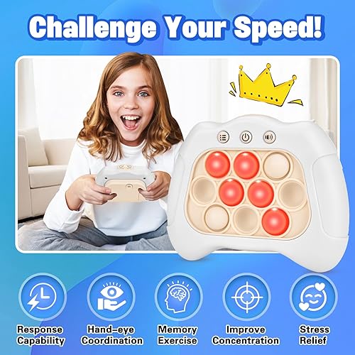 Miniatura 2 de MOFGDNI Juego de empuje rápido para niños de 8 a 12 años, juego de luz pop para niños de 6 a 12 años, juegos de viaje, juguetes sensoriales para