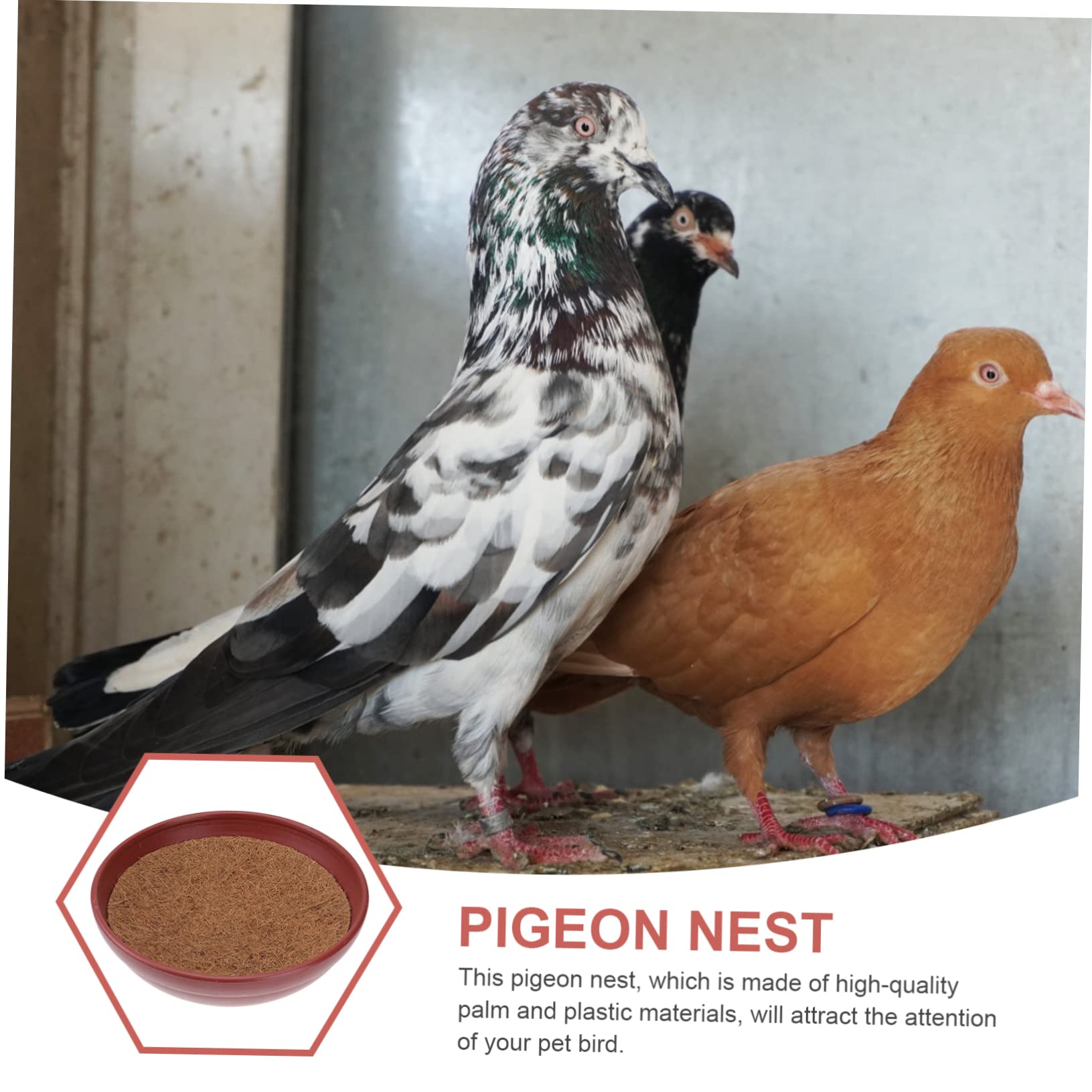 WOONEKY Nid de Pigeon, Bassin de Ponte pour Oiseaux, 3 Sets