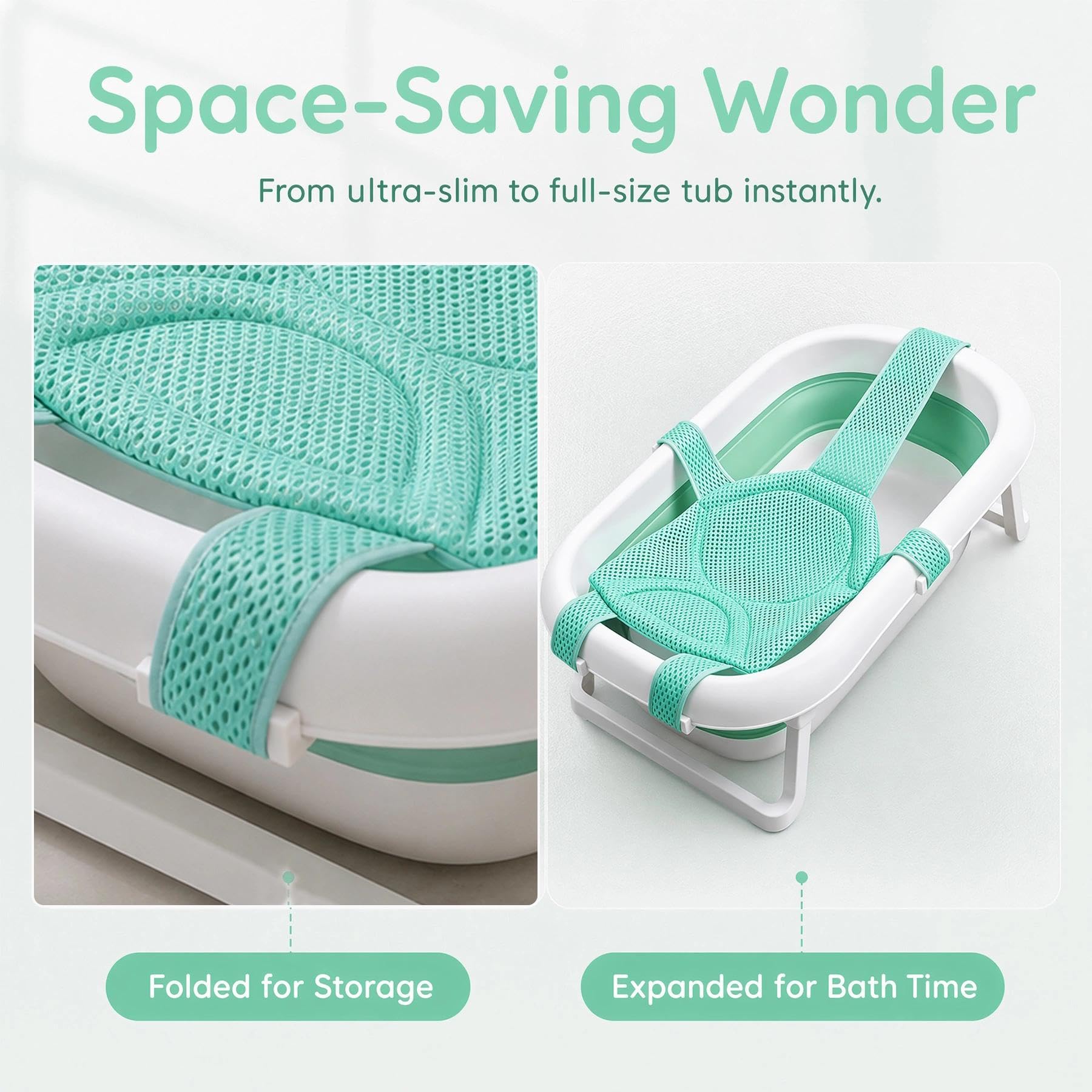 Cojín de Baño para Bebés y Recién Nacidos - Asiento de Bañera con Red de Seguridad