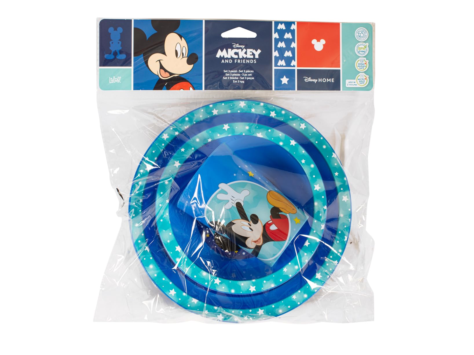 Set 3 Pezzi Lulabi Minnie Cosmo Per Bambini - Piatto, Ciotola E Bicchiere In Polipropilene Rosa