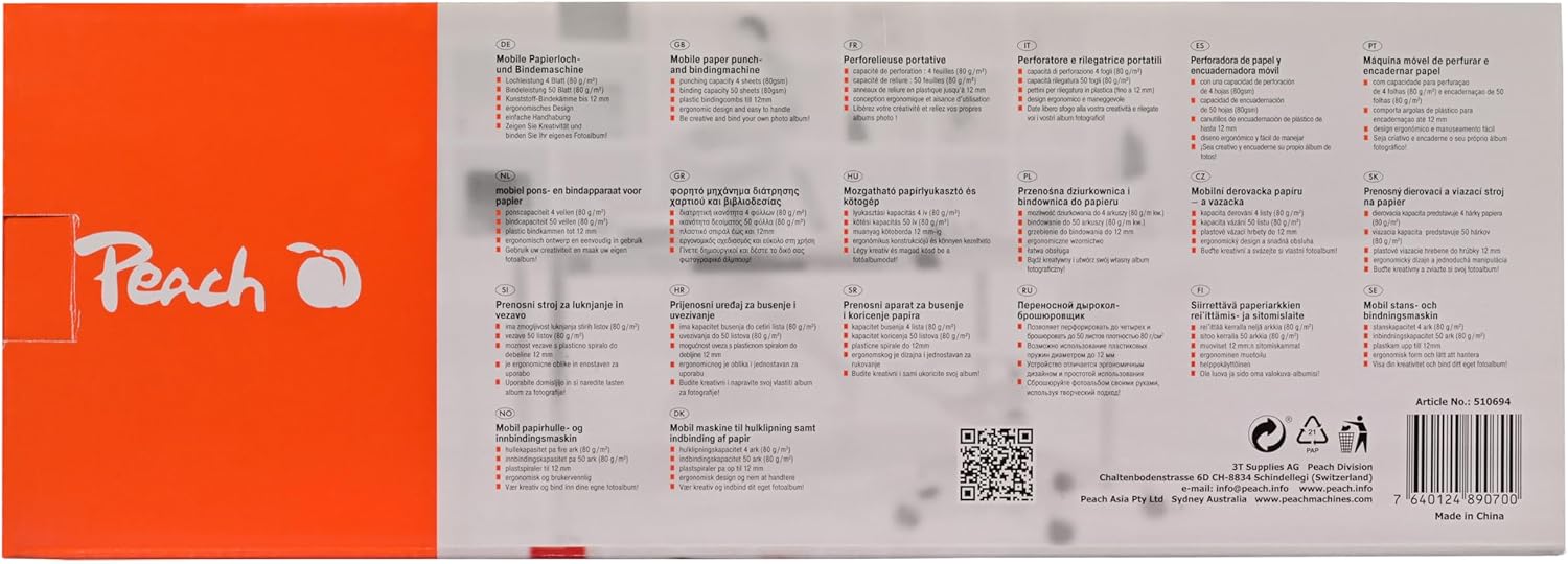 Peach PB200-09 Personal Comb Binder Machine