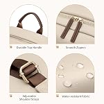 Stylish Laptop Backpack for Women Computer Bag Fits 14 Inch Notebook Travel College Work Backpacks Purse (Apricot)