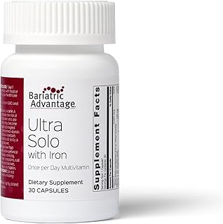 Ultra Solo with Iron - Once-Per-Day Daily Multivitamin - for Bariatric Patients - with Thiamin, Vitamin A & More - Gluten Free - 30 Capsules