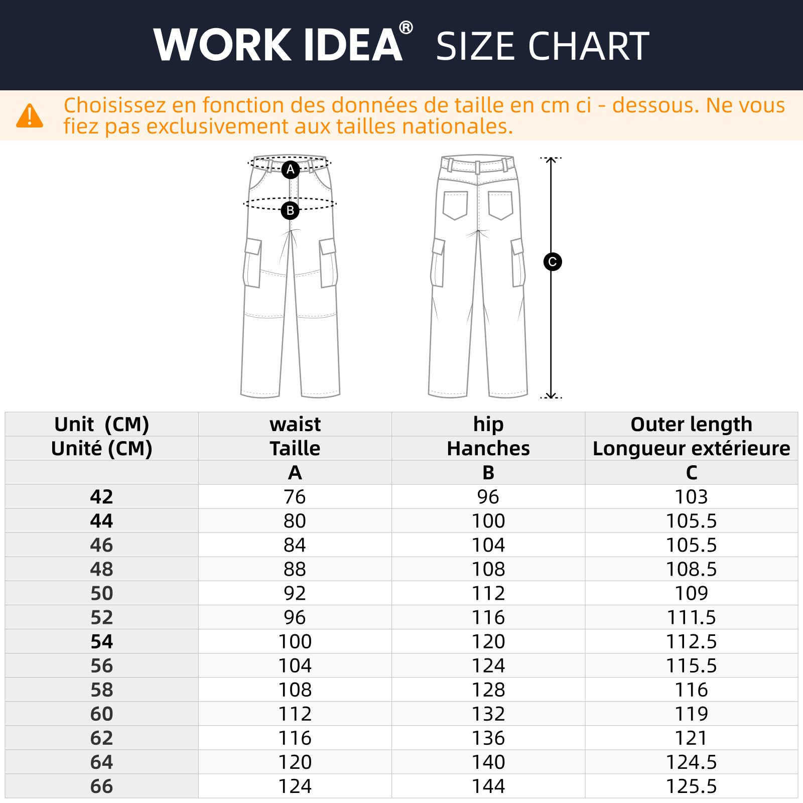 WORK IDEA Pantalon de Travail Homme, Poches Genoux Oxford, Pantalon en Coton Stretch