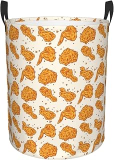 Crispy Fried Chicken Laundry Hamper Large Laundry Basket with Handles Waterproof Freestanding Clothes Hamper for Clothes Toys in the Dorm and Family