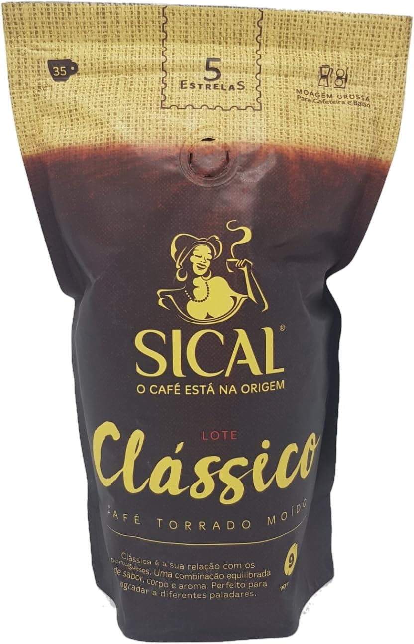 Sical 5 Estrelas ground coffee fine grind Portuguese blend intensity scale "9" (250 grams)