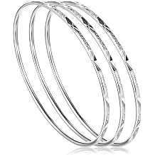 Sterling Silver Bracelet Fashion Adjustable Silver Cuff Bracelet Simple Elegant Silvers Bangle for Women Mom Wife Valentine Mothers Day Gift