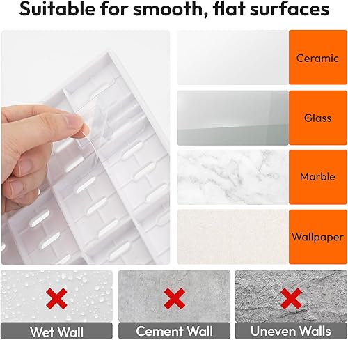 Miniatura 6 de Organizador de pared de tablero de clavijas blanco, panel de plástico con clavijas, organizador de herramientas de almacenamiento de garaje para