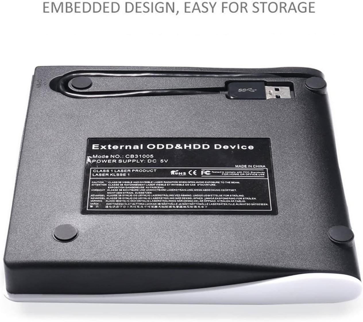 DVD Player External USB 3.0 High Speed DVD Drive CD Writer Portable Optical Drive for Laptop PC Mini dv Player (Color : Black)