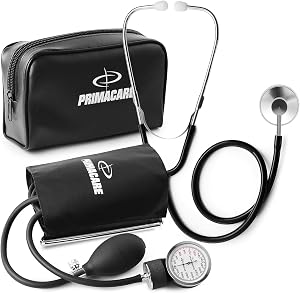 Primacare DS-9195 Classic Series Adult Blood Pressure Kit with D-Ring Cuff, Manual Sphygmomanometer Set for Home, Medical, Nursing & Professional Use