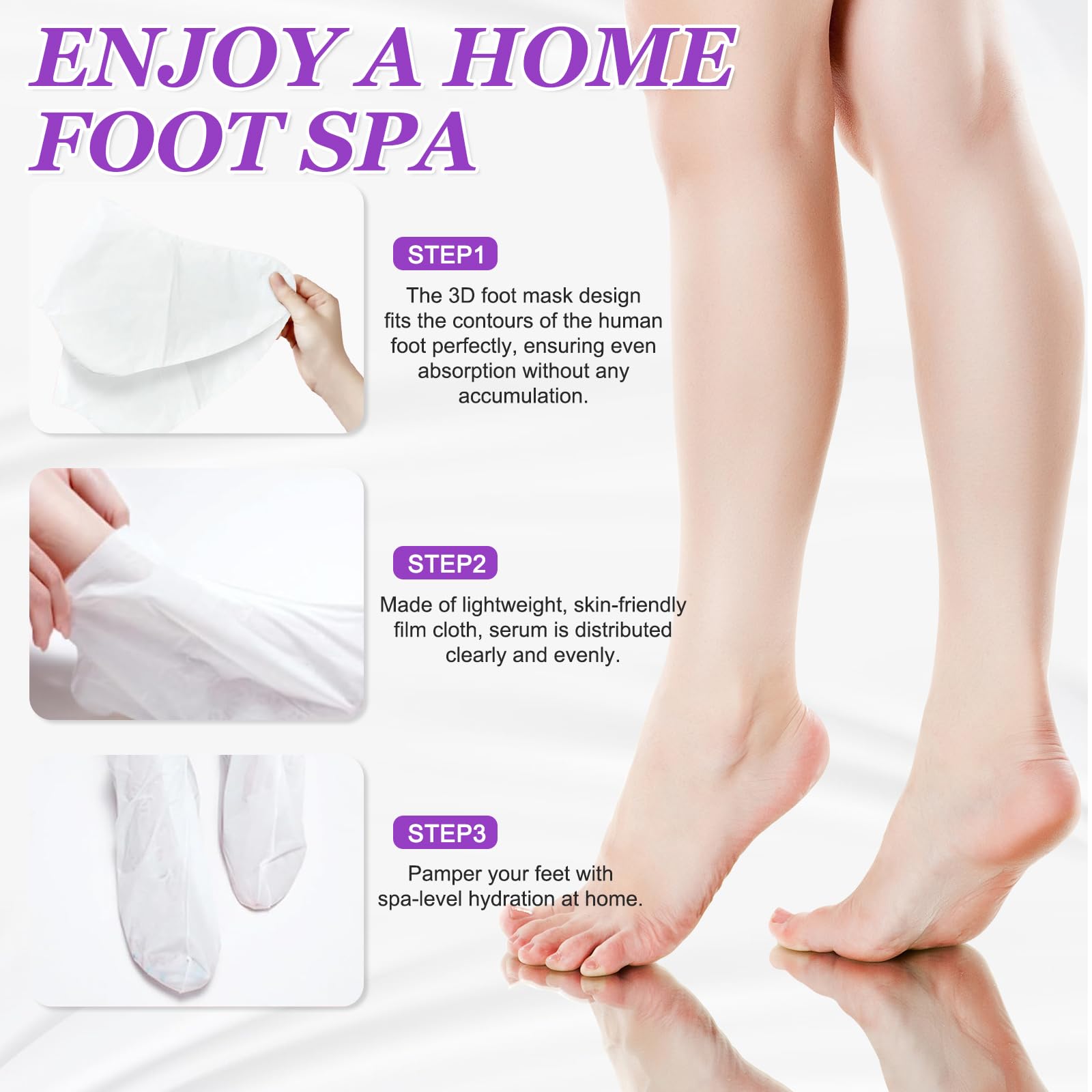 5 Paia Maschera Piedi Esfoliante, Calzini Idratanti per Piedi, Foot Peel Mask per Calli, Pelle Morta e Talloni Screpolati, Lavanda Latte di Capra Rosa Aloe Sbiancamento Foot Mask per Donne e Uomini