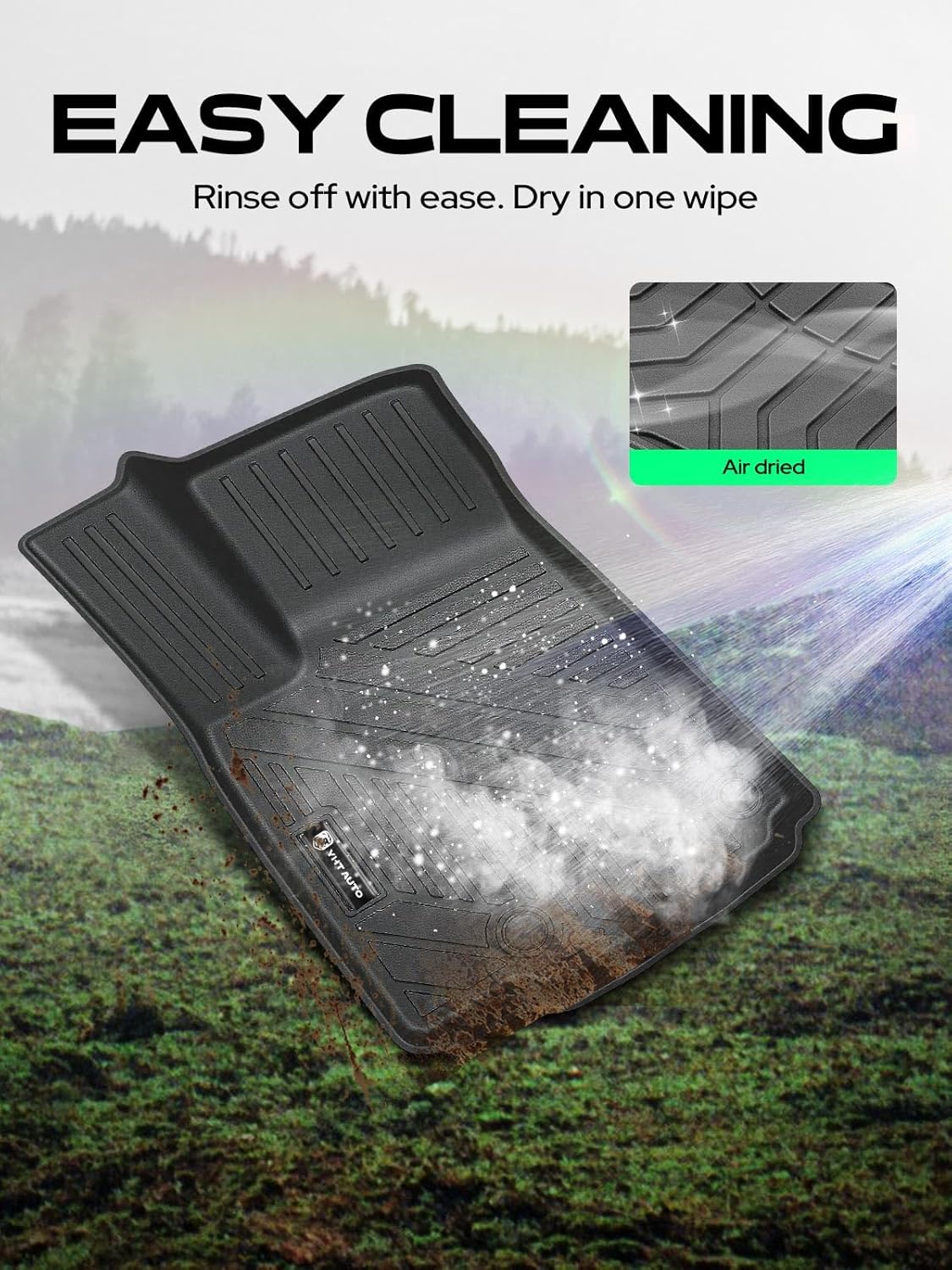 YHTAUTO Floor Mats & Cargo Mat Compatible with Jeep Grand Cherokee L WL 2021-2025 (7 Seat), TPE All Weather Car Mats Waterproof Anti-Slip Floor Liner, 1st & 2nd & 3rd Row & Trunk Mat, Set of 5