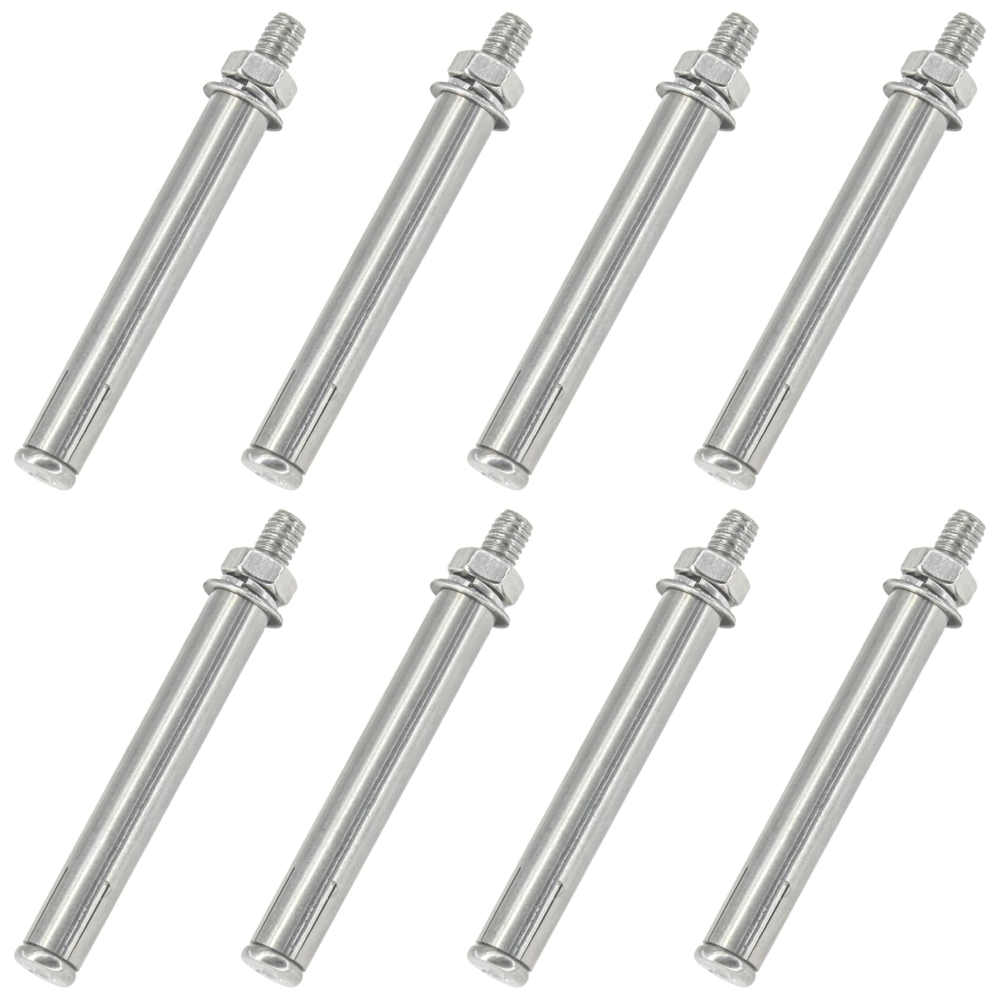 8 PCS 304 Stainless Steel Expansion Bolts - Heavy-Duty Wall and Floor Anchors for Concrete and Brick (M8 × 100mm) - Image 3