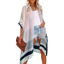 Moss Rose Womens Beach Cover up Swimsuit Kimono with Bohemian Floral Print