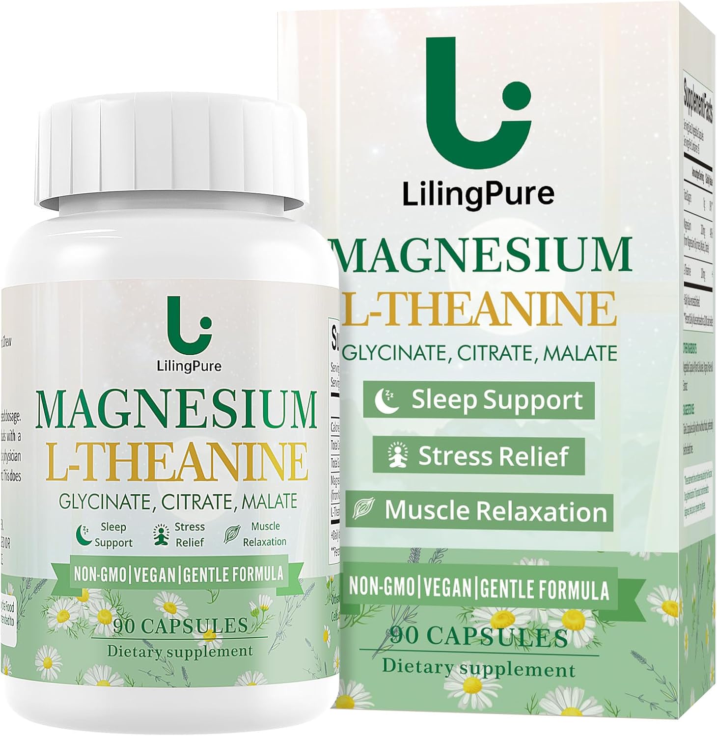 Magnesium Complex with L-Theanine | 200mg Triple Magnesium + 100mg L-Theanine | Sleep, Stress Relief & Muscle Support