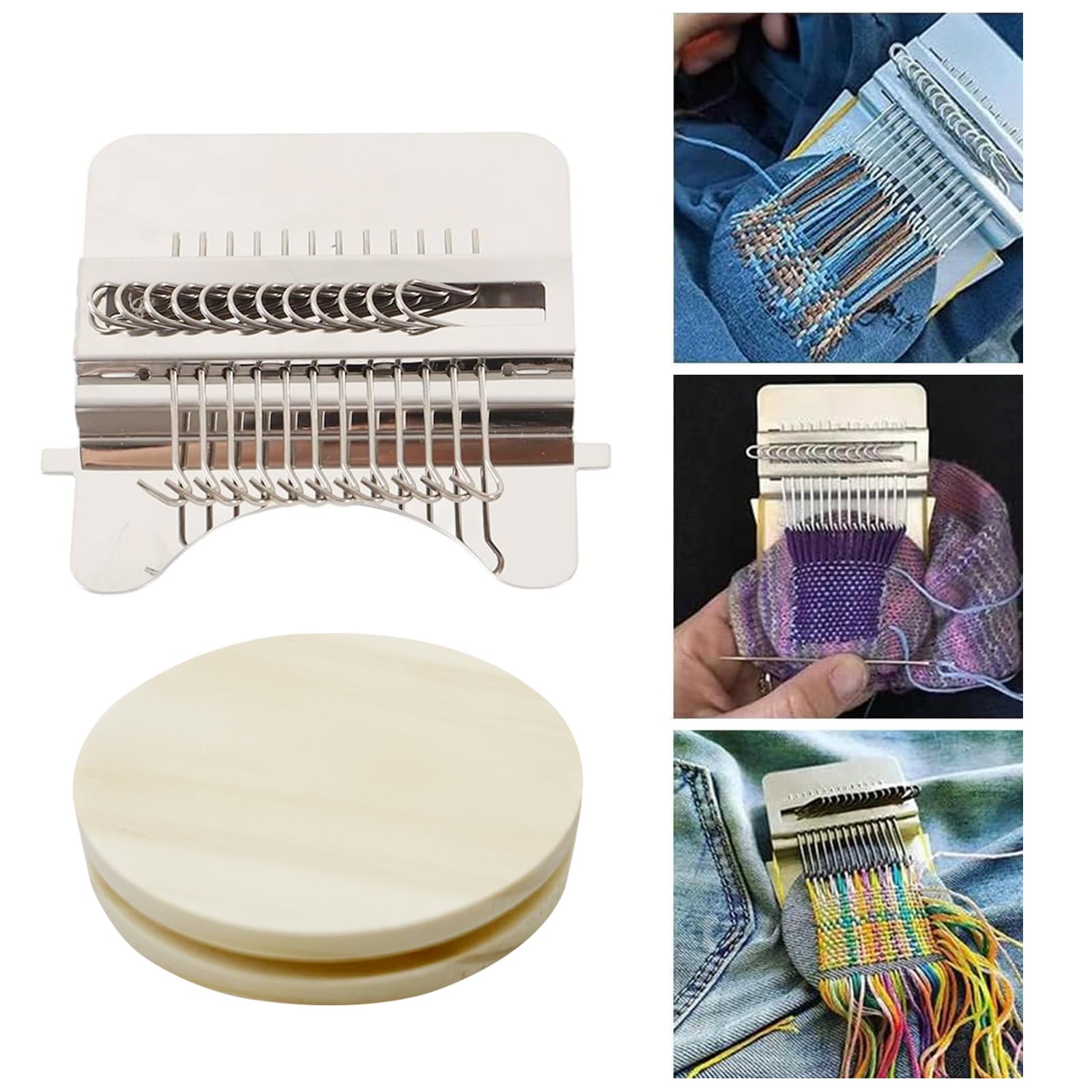 Allazone Darning Loom Machine, Small Loom Speedweve, 12 Haken Speedweve Darning Loom für Kunstvolle DIY Muster, Reparaturkleidung - Image 3