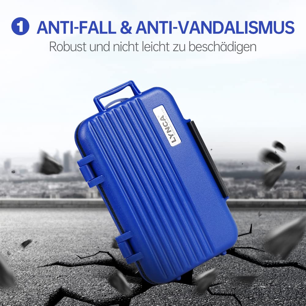 LYNCA Custodia per schede di memoria, custodia per schede SD, impermeabile, anti-shock, impermeabile, per 8 schede SD, 4 schede CF, 12 schede Micro SD/TF (blu)