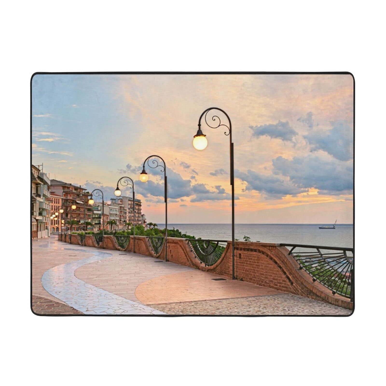 Tapis de flanelle Ortona au design urbain élégant pour décoration