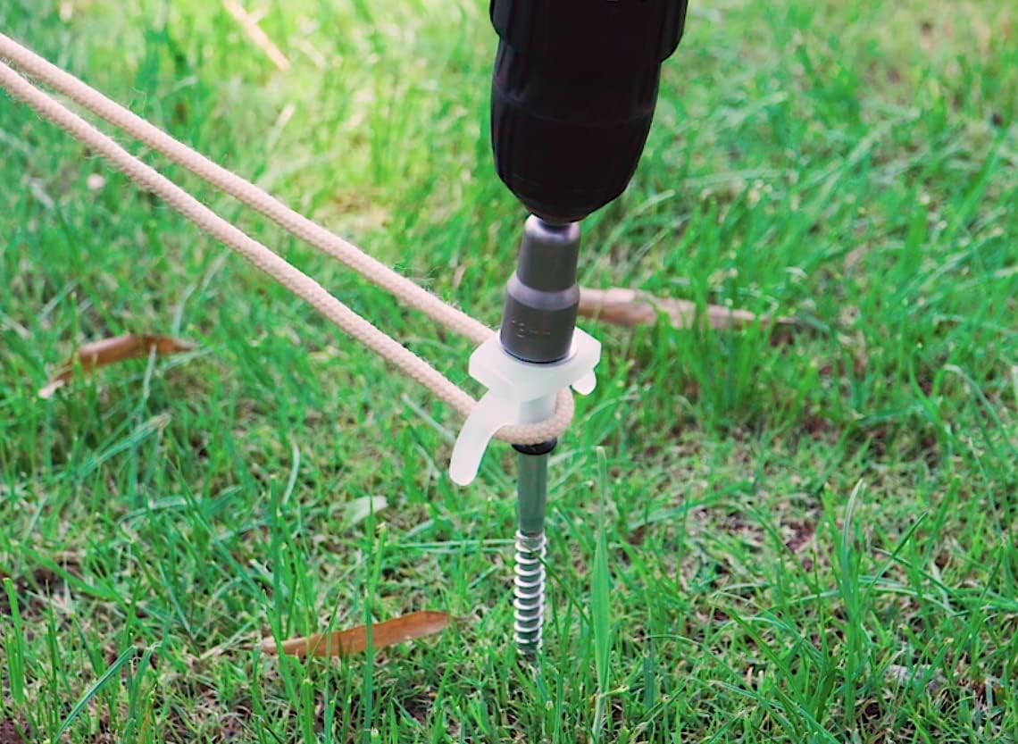 15 Pcs Super Heavy Duty Threaded Tent Stakes - Glow-in-the-Dark with 13MM Hex Drill Adapter and Storage Bag for Outdoor Camping, Tent Garden Stakes for Gardening & Canopies