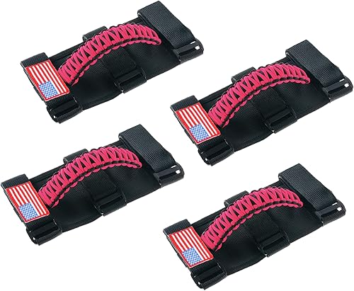 Miniatura 20 de Savadicar 2 x Asas de Agarre para Barra Antivuelco Manijas de Agarre para Jeep Wrangler YJ TJ JK JL y Gladiator JT 1987-2023, UTV, ATV, Accesorios