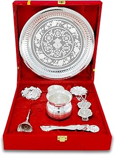 Silver Plate For Pooja Picks collage image 4