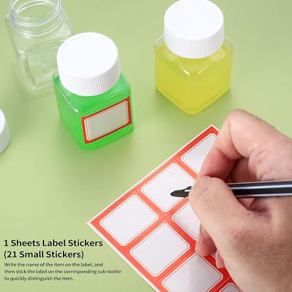 Pack of 14 Bottles 50 ml Portable Travel Bottles Plastic Bottles for Filling Transparent with Lid Empty Portable Cosmetic Bottles Travel Container for Cosmetics Travel Shampoo Lotion