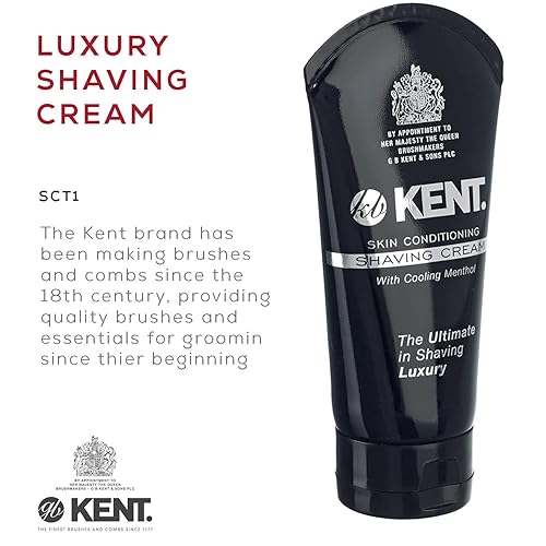 Miniatura 5 de Kent Tubo de crema de afeitar SCT1 para crema de afeitar de mentol de enfriamiento suave, no más rasguños, cortes o quemaduras de afeitar, tamaño