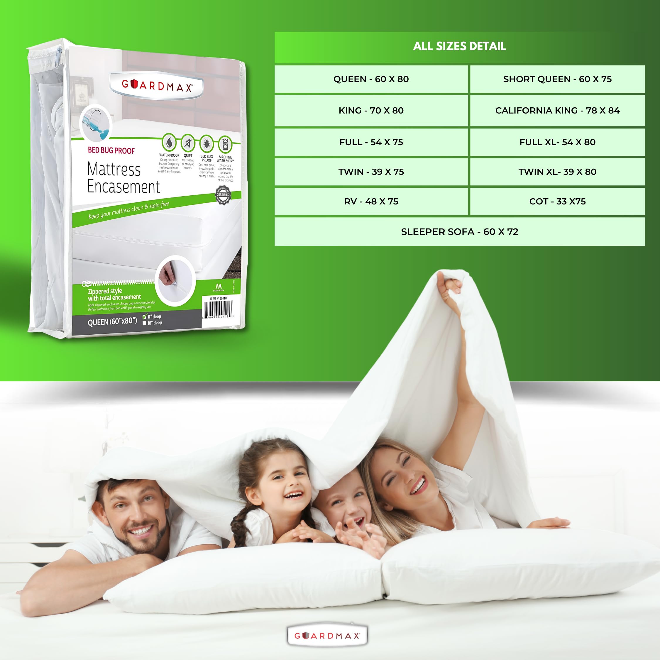 Guardmax King Size 100% Waterproof and Hypoallergenic Mattress ...