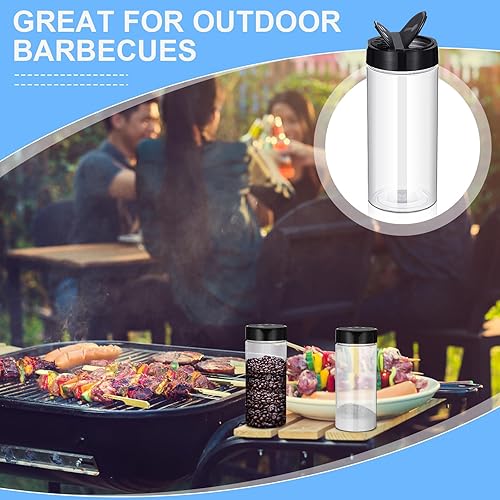 Miniatura 6 de Zhehao 24 recipientes de plástico para especias, botellas de especias de plástico, transparentes, reutilizables, grandes, vacíos con tapas