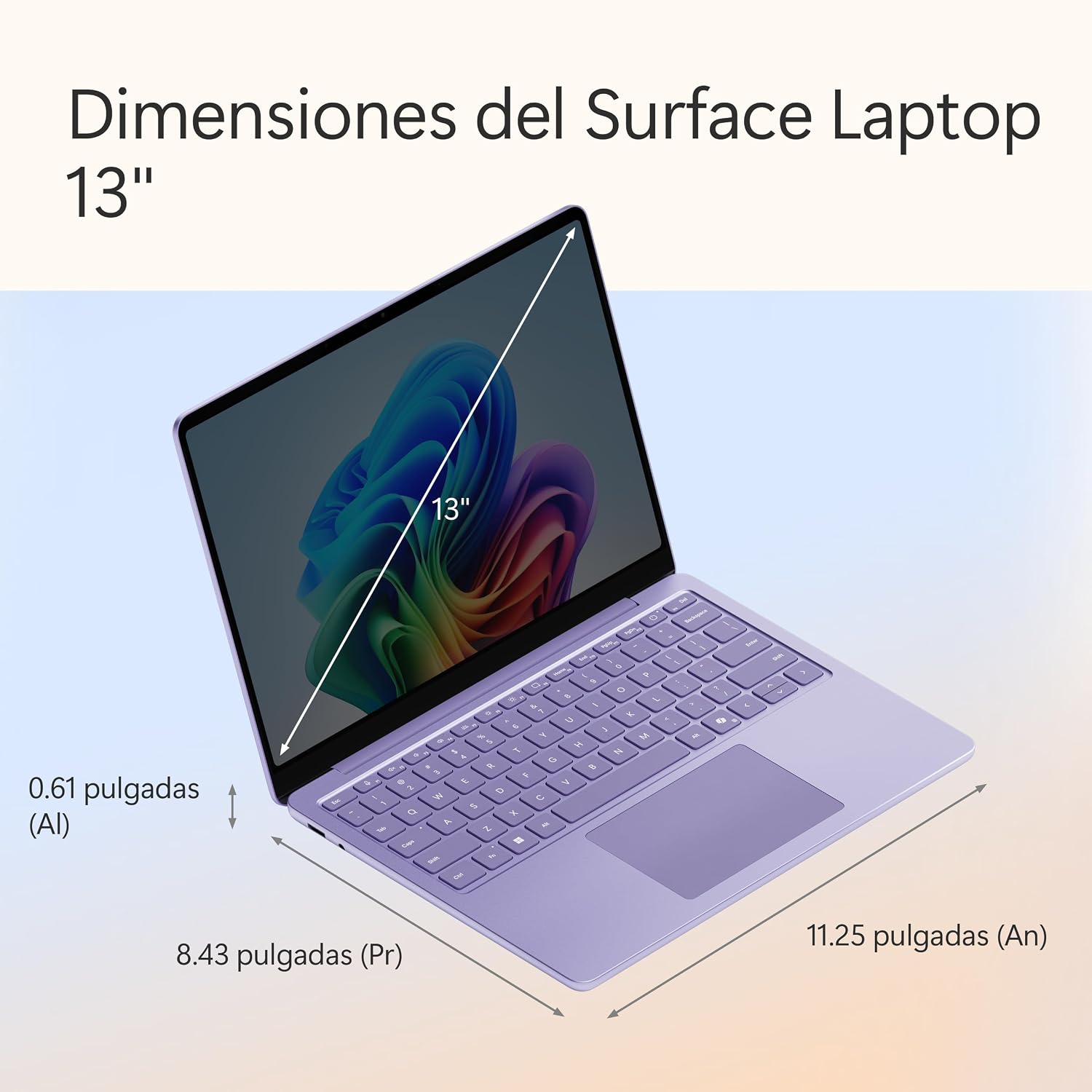Microsoft Surface Laptop, 13″ | Snapdragon X Plus | 16GB RAM, 512GB SSD | 13″ LCD Touchscreen | Copilot+ PC | Violeta | Windows 11 Home | Último Modelo (1a edición) 12