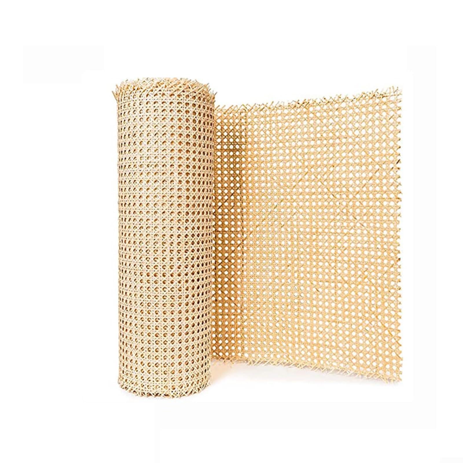 FACAIIO Rollo de Malla de ratán para Silla, Material de cincha Tejida Natural, Fibra sintética de Polietileno de plástico Transpirable, decoración de restauración de Muebles de Bricolaje (D)