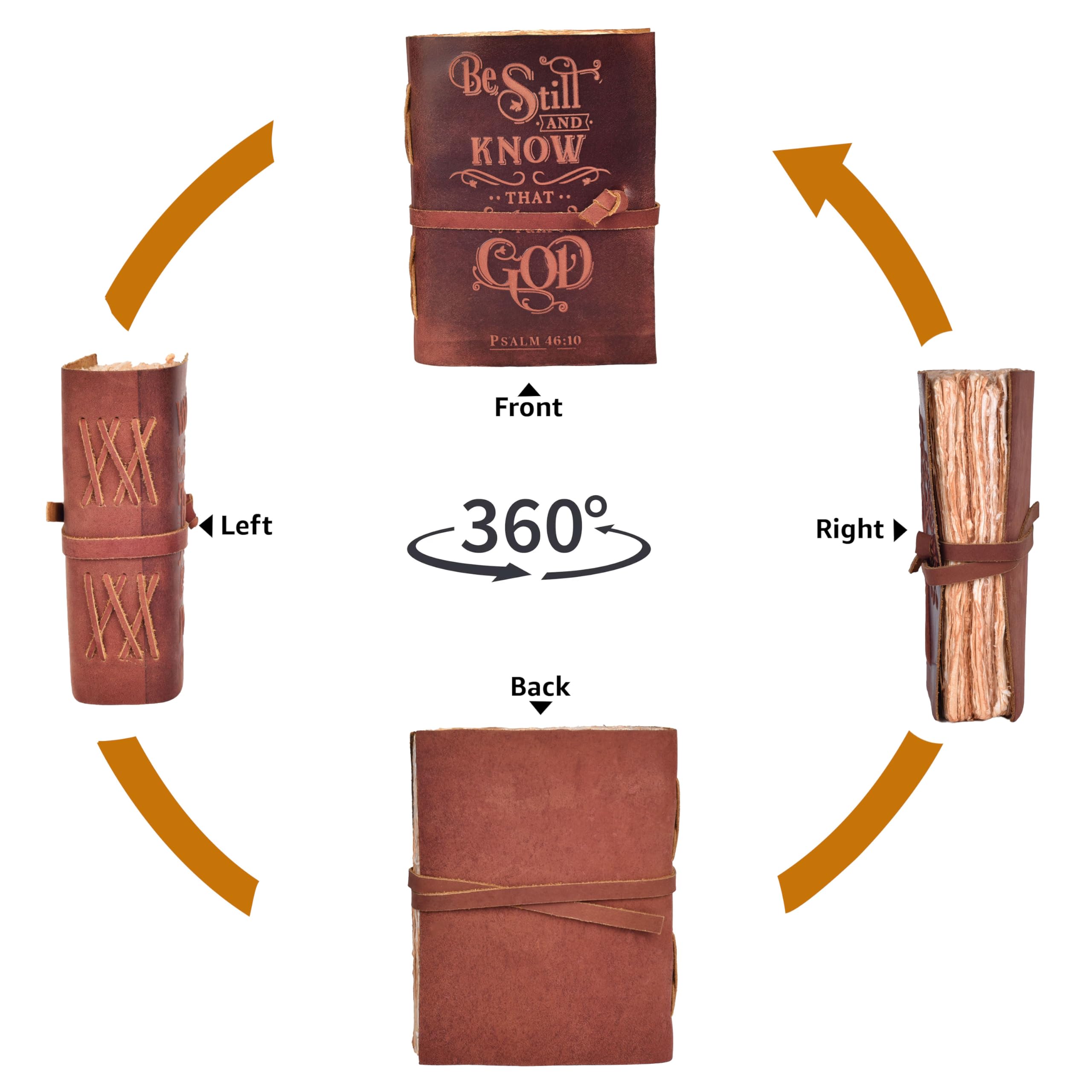 Amazon.co.jp: LEATHER VILLAGE 祈りの日記 詩篇 46:10 エンボス加工