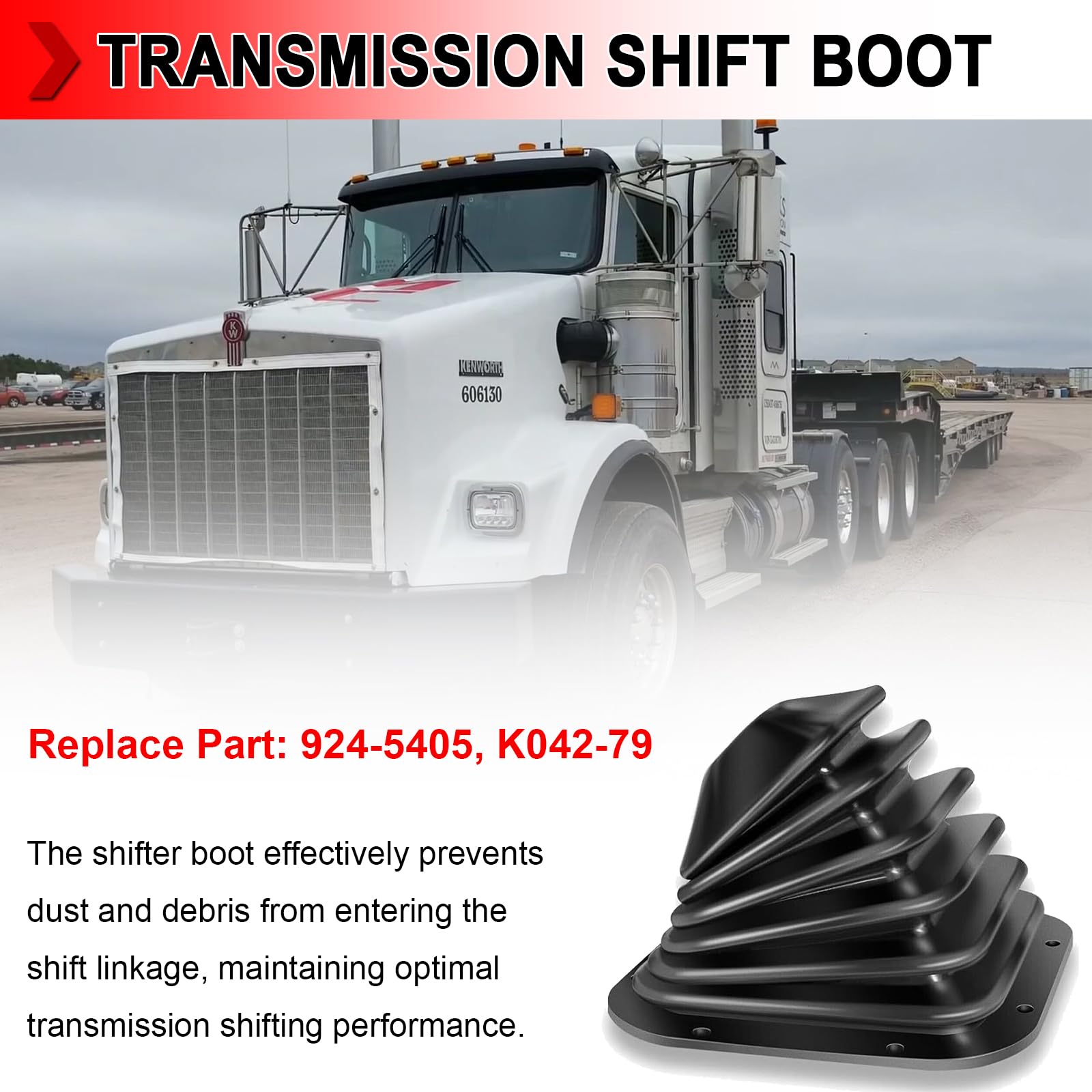 Technical Precision Replacement for Peterbilt 389 Year 2014 Black Shift Boot