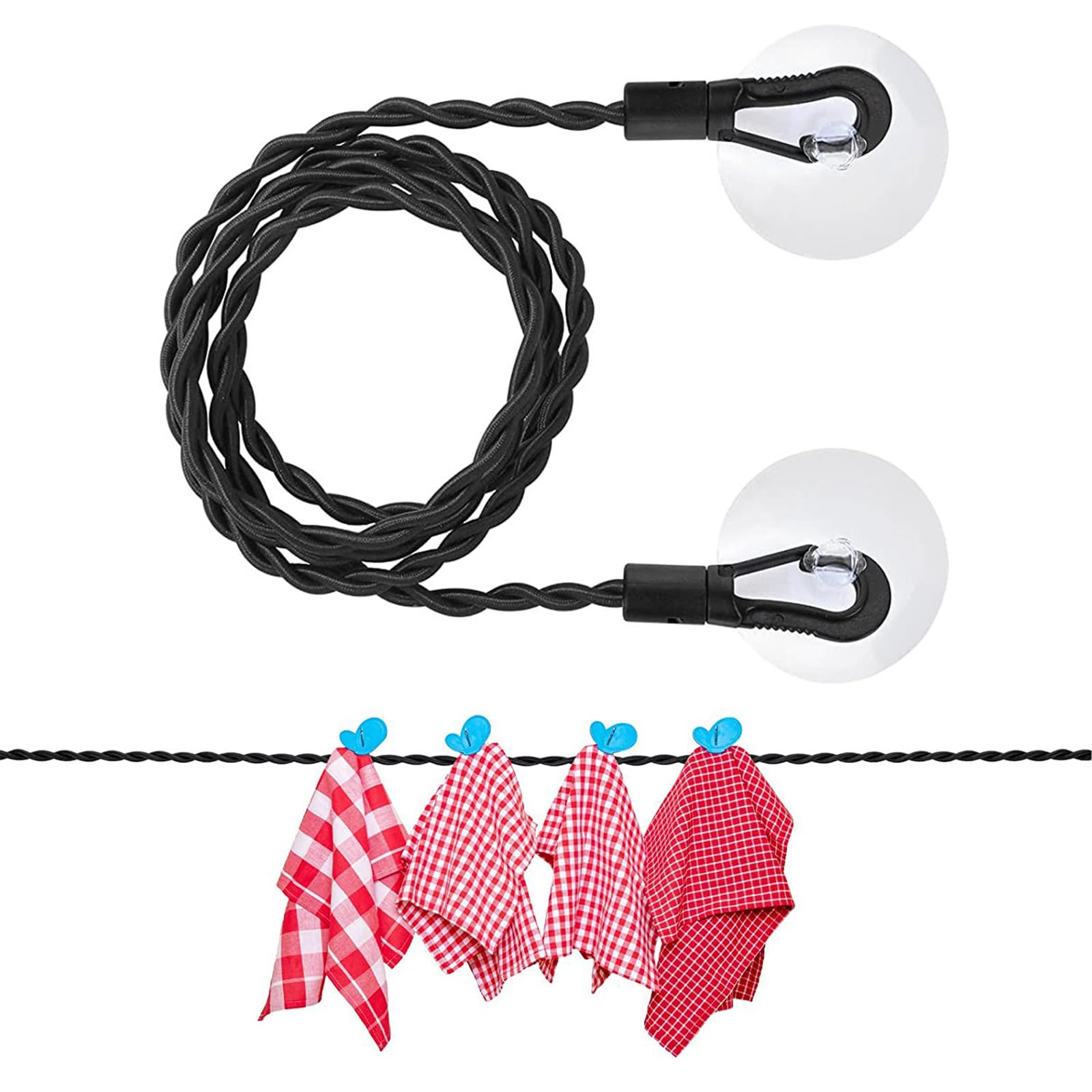 harukita 物干しロープ 洗濯ロープ 洗濯物干し 洗濯ひも 防風 携帯便利 伸縮性 旅行 キャンプ 室内 屋外 梅雨 部屋干し 吸盤付き
