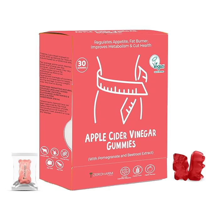 ZEROHARM Apple Cider Vinegar Gummies Helps Regulating Appetite, Fat